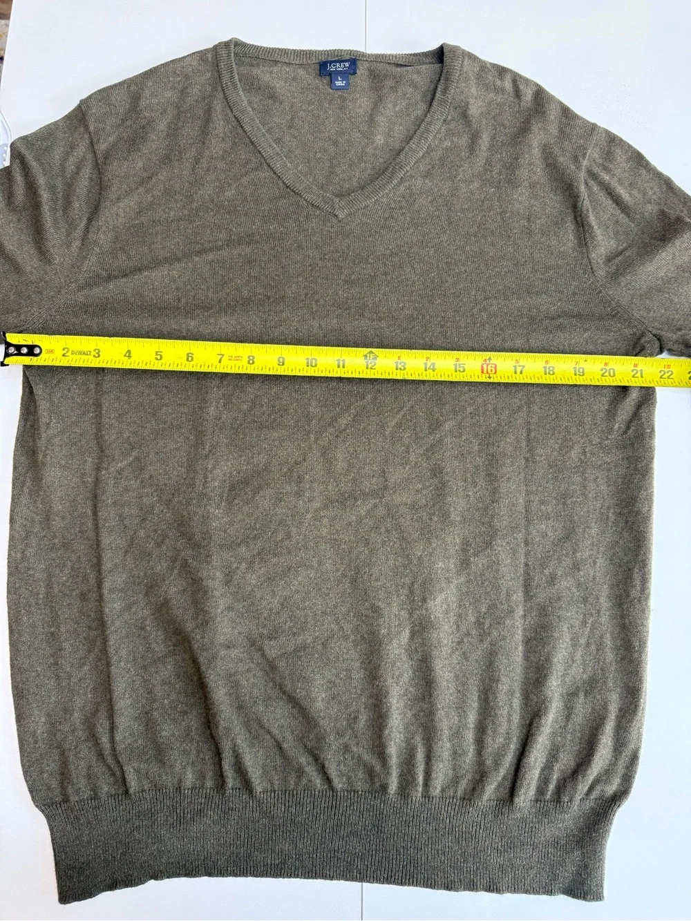 J.Crew Men's V-Neck Sweater Olive size L